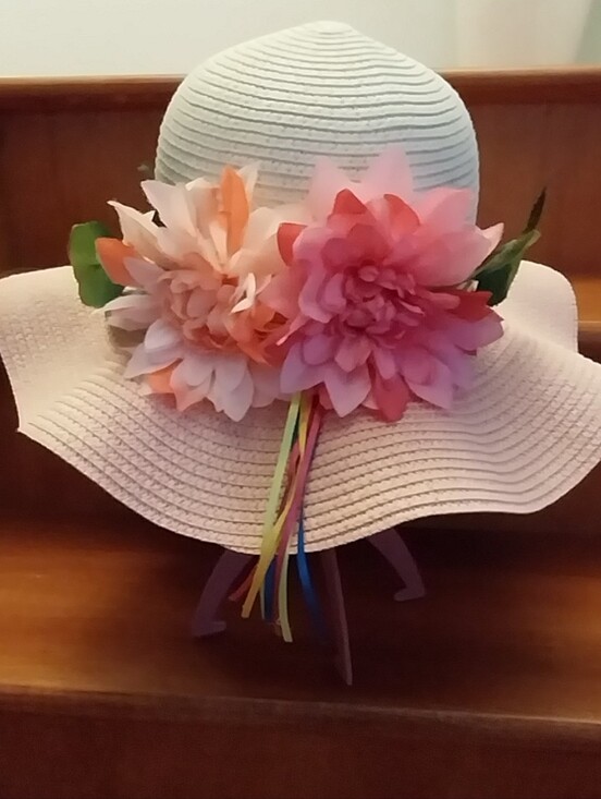 Accessories - Beautiful Pink Floral Sun Hat with Decorative Flowers